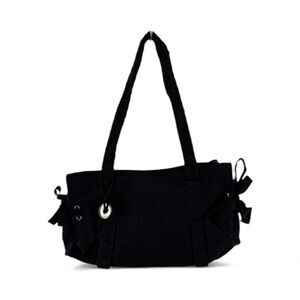 The Sak Black Woven Nylon Tote Bag – Braided Straps, Shoulder Bag